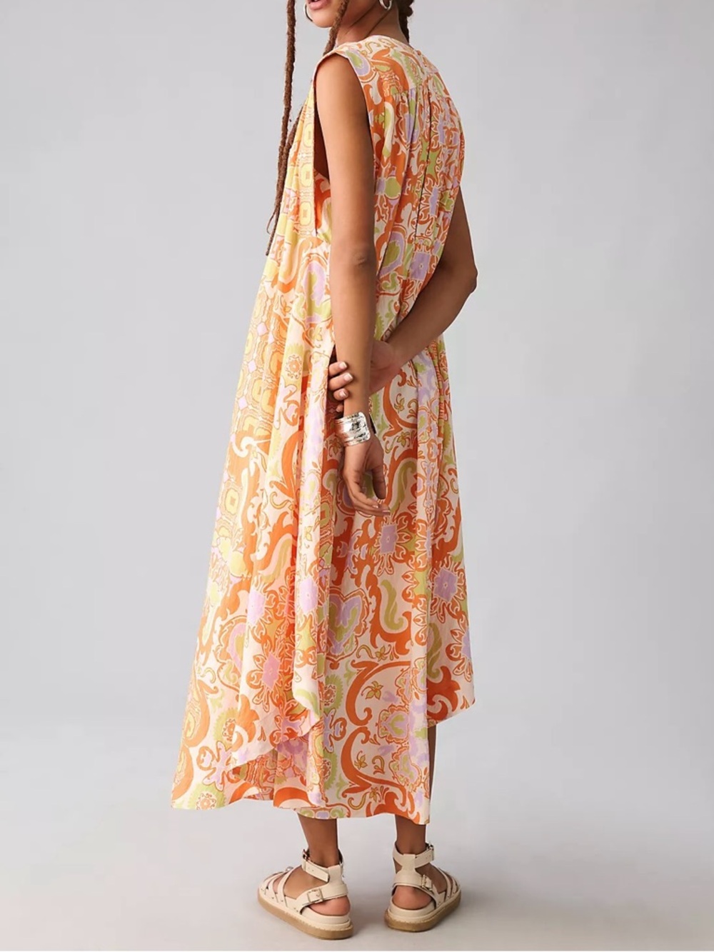 Maeve by Anthropologie Printed V-Neck Tunic Dress | XL Petite | GUC - Picture 3 of 16